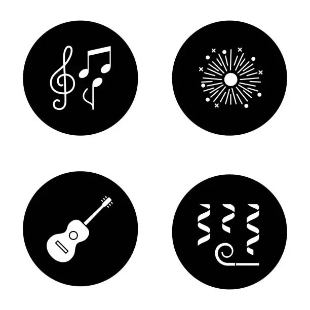 Vector illustration of Party accessories icons