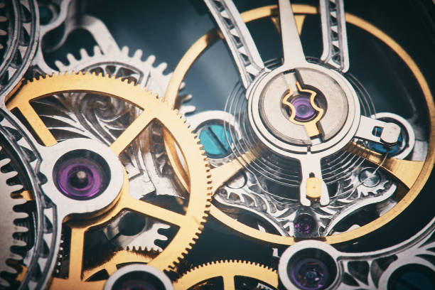 istock Macro look at clockwork mechanism of a watch 874278530