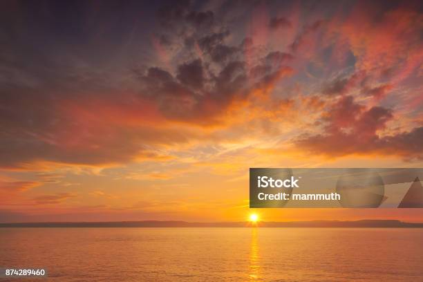 Sunset At The Sea Shot In Wexford County Ireland Stock Photo - Download Image Now