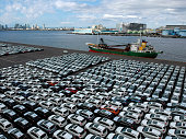 A car lining in the harbor.