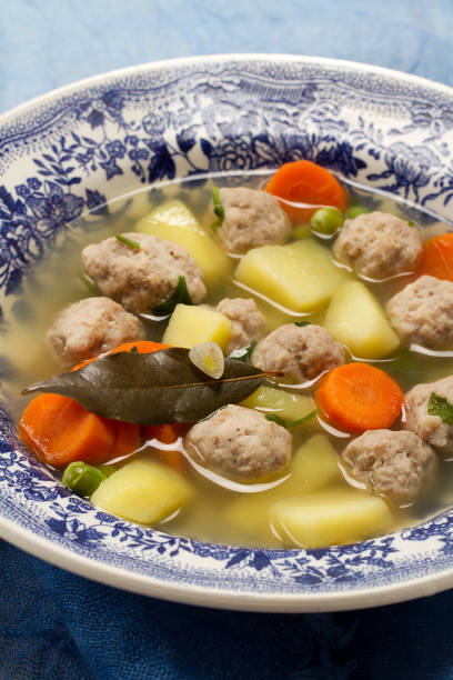 istock Rustic soup with turkey meatballs, carrots and potatoes 874289996