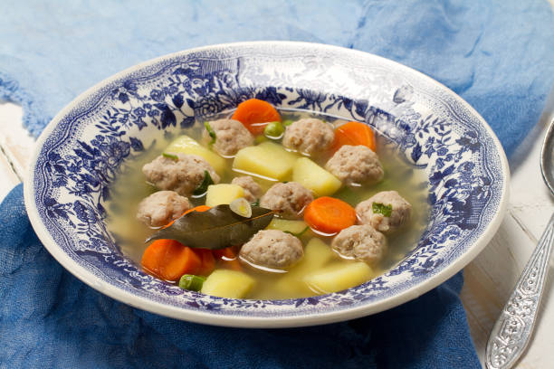 istock Rustic soup with turkey meatballs, carrots and potatoes 874290114