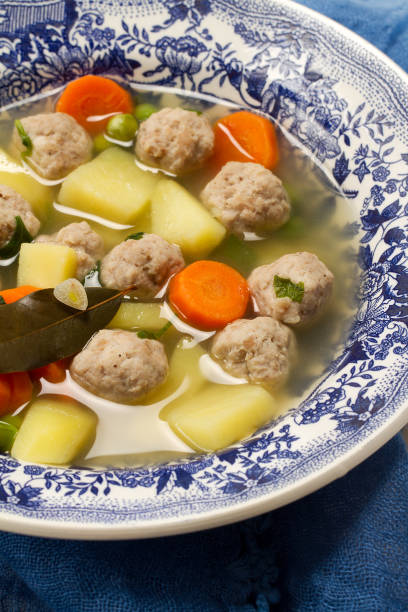istock Rustic soup with turkey meatballs, carrots and potatoes 874290554