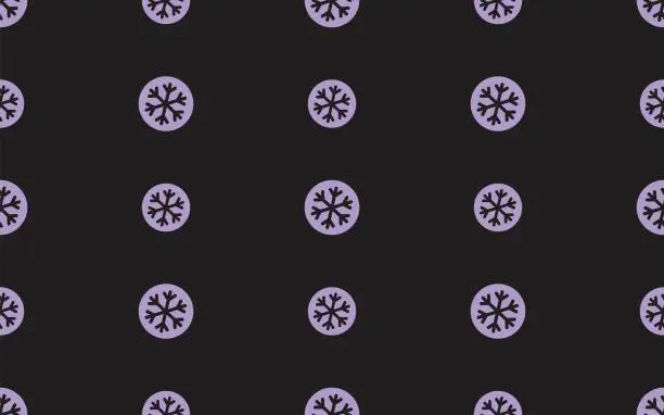 Vector illustration of Seamless pattern with snowflake on a black background