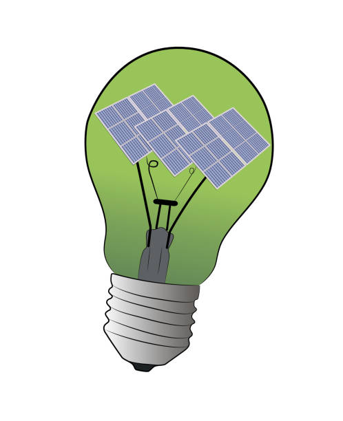 istock eco icon. solar panels in a green light bulb. concept of green energy. vector illustration. 874291466