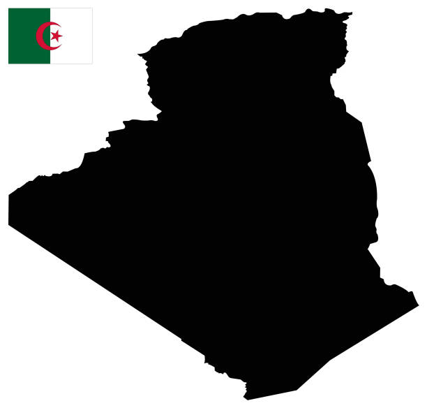 Algeria map and flag vector illustration of Algeria map and flag algeria flag silhouettes stock illustrations