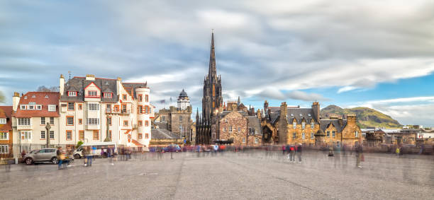 Long Exposure of The Royal Mile and The Hub in Edinburgh from the Castle