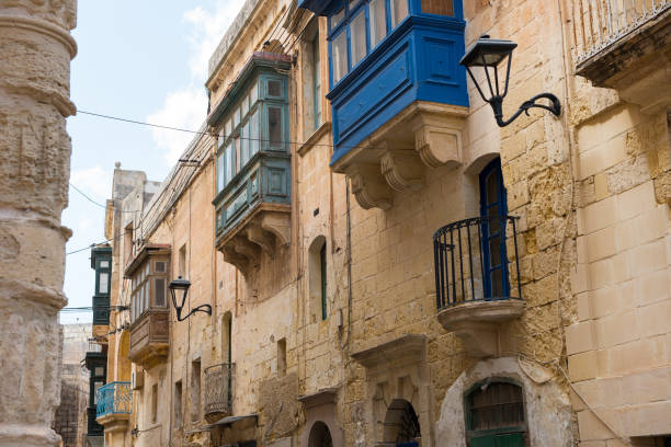istock Traditional painted Maltese balconies in Mosta, Malta 874310216