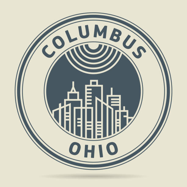 Stamp with text Columbus, Ohio Stamp or label with text Columbus, Ohio written inside, vector illustration ohio symbols stock illustrations