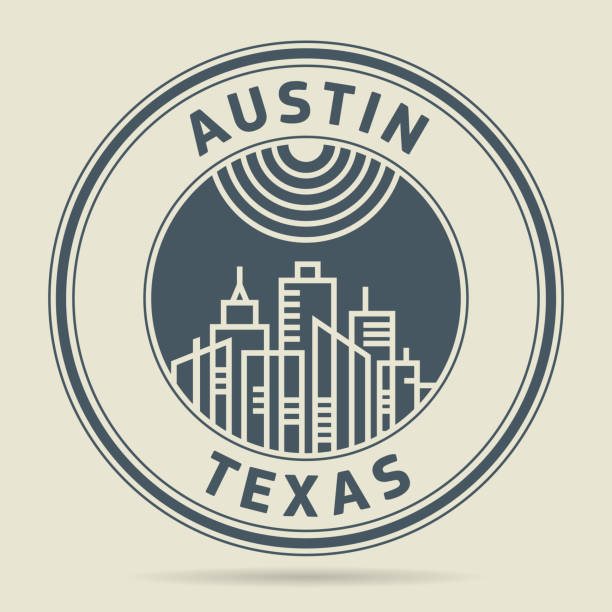Stamp with text Austin, Texas Stamp or label with text Austin, Texas written inside, vector illustration watermark ideas stock illustrations