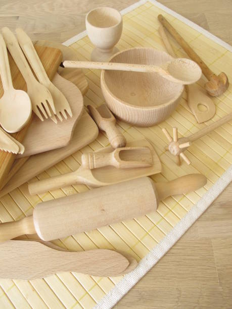 istock Plastic free kitchen utensils made of wood 874313938