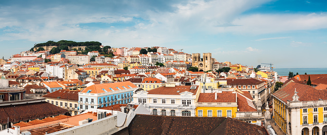 Panoramic view of Lisbon old town.