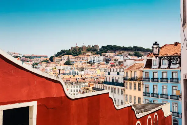 Colorful cityscape of Lisbon.