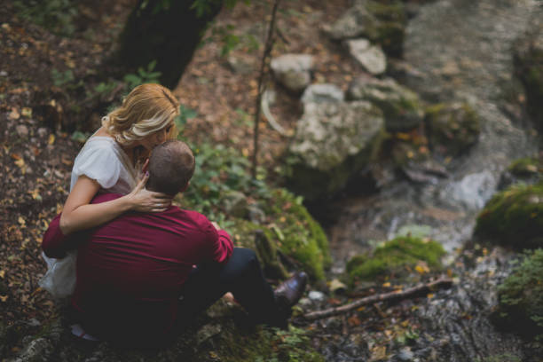 istock Young romantic couple having fun outdoors 874326850