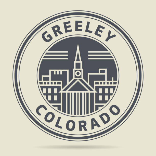 Stamp with text Greeley, Colorado Stamp or label with text Greeley, Colorado written inside, vector illustration watermark ideas stock illustrations