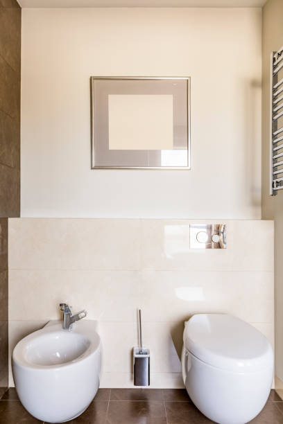 istock Front view of stylish toilet 874328236