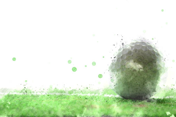 istock Abstract Golf on watercolor painting background. 874332126