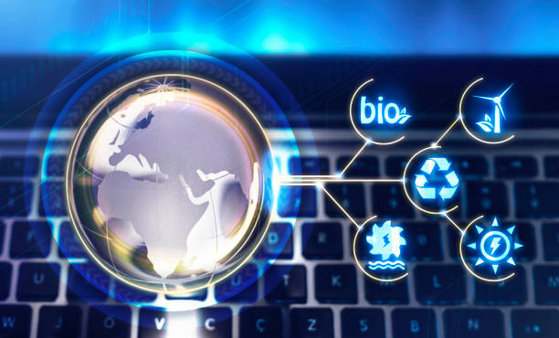 istock Renewable energy concept on the keyboard background 874342864