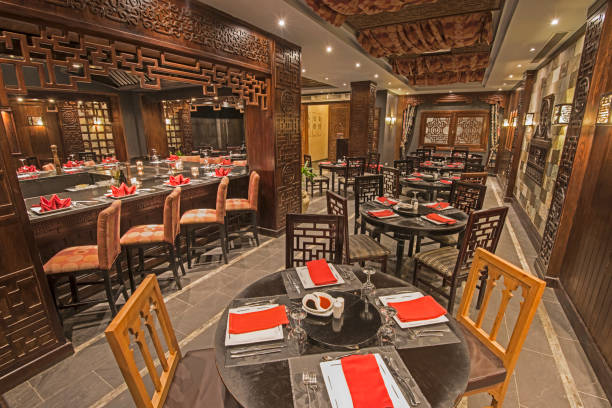 istock Interior of a luxury hotel Asian restaurant 874343174