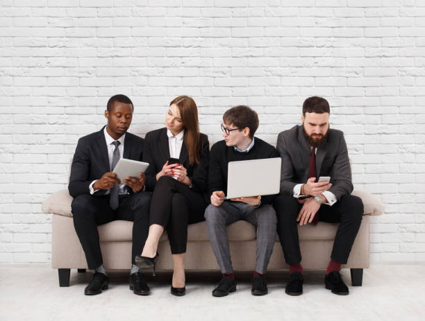istock Team building, multiethnic team sitting on meeting 874348160
