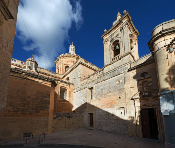 Collegiate church of St Paul in Rabat (Malta) stock photo