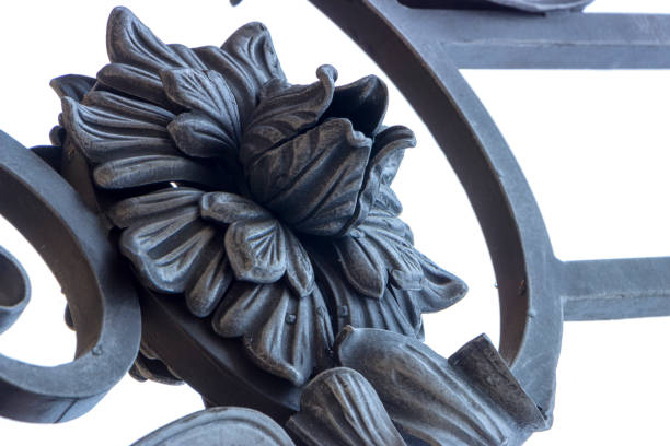 Metal forged facade decoration outdoor in Kyiv Ukraine