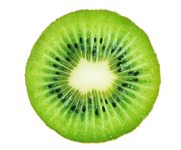 istock Slice of kiwi fruit isolated on white background. 874356944