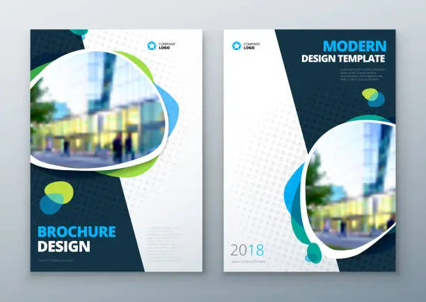Vector illustration of Brochure template layout design. Corporate business annual report, catalog, magazine, flyer mockup. Creative modern bright concept