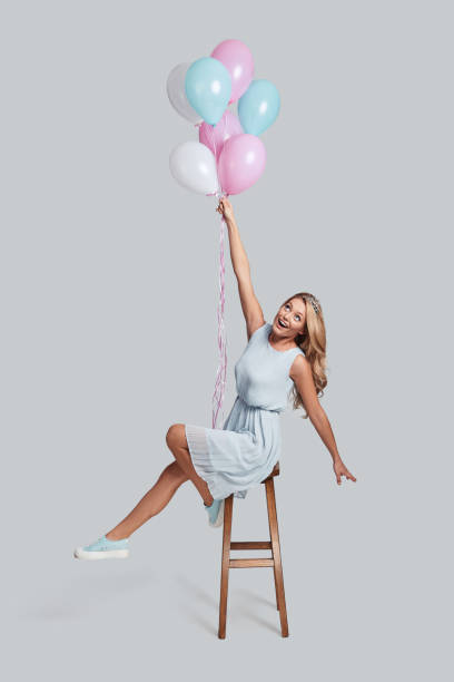 flying high... - personal accessory balloon beauty birthday imagens e fotografias de stock