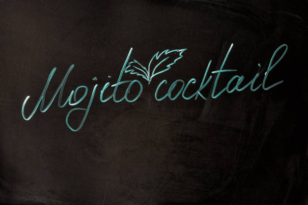istock Mojito cocktail chalk inscription on the board 874368264