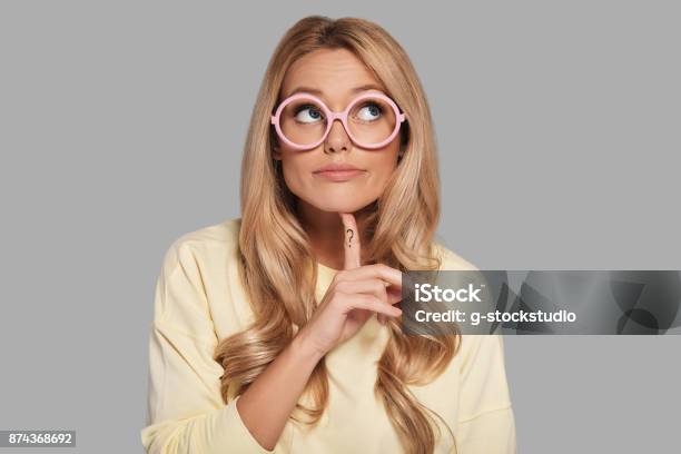 Searching For Inspiration Stock Photo - Download Image Now - Women, Question Mark, One Woman Only