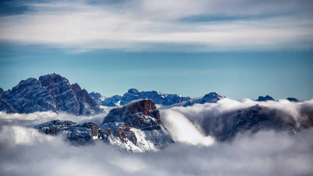 istock Winter dolomites panorama from the top of Marmolada 874373040
