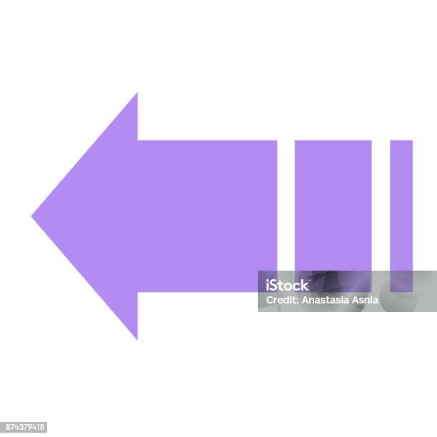 Pointer Arrow In Modern Flat Style Arrow Button Isolated On White Background Symbol For Web Design Site App Ui Stock Illustration - Download Image Now