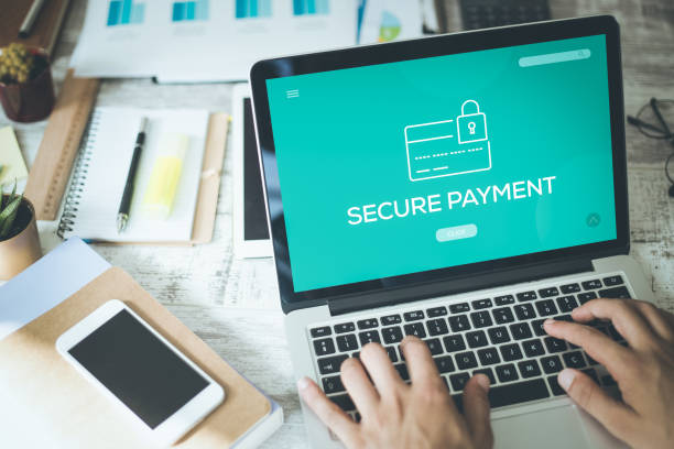 secure payment concept - website security imagens e fotografias de stock