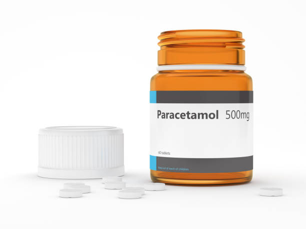 istock 3d rendering of paracetamol bottle with pills over white 874384558