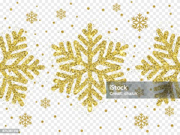 Christmas Golden Snowflake Glitter Pattern White Background Vector Gold  Shine Sparkle Snow Decoration Stock Illustration - Download Image Now -  iStock