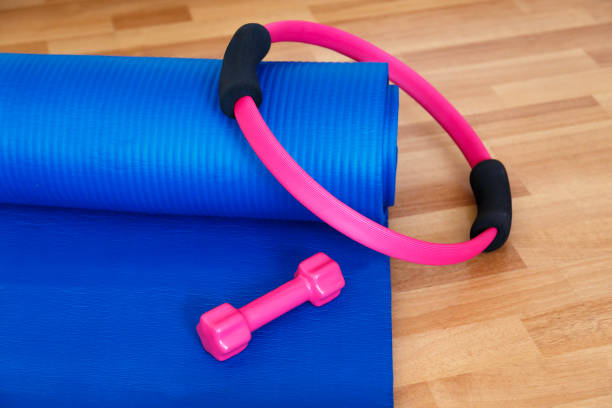 istock Pilates Circle, Dumbbell and Yoga Mat 874387758