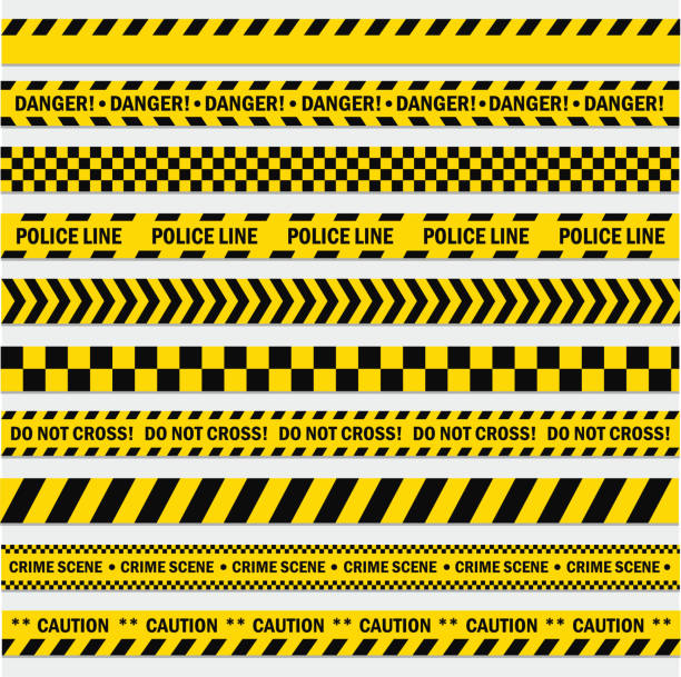 illustrations, cliparts, dessins animés et icônes de noir et rayures jaune - safety yellow road striped