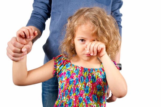 aggression for little girl stock photo