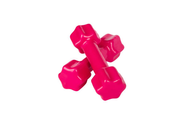 istock Pink Dumbbell Healthy Concept on White 874391424