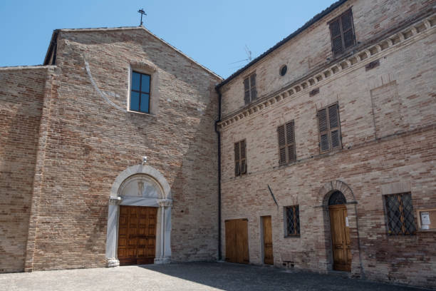 San Firmano (Macerata, Italy): historic church San Firmano, Italy - July 8, 2017: San Firmano (Macerata, Marches, Italy): exterior of the historic church macerata italy stock pictures, royalty-free photos & images