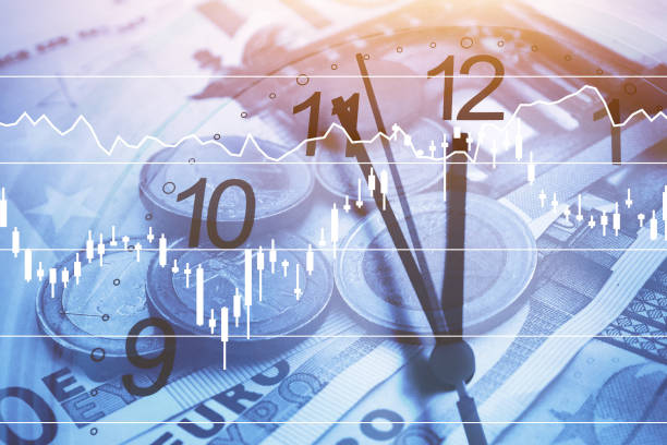 il tempo è concetto di denaro, affari e finanza - stock exchange stock market data finance financial figures foto e immagini stock