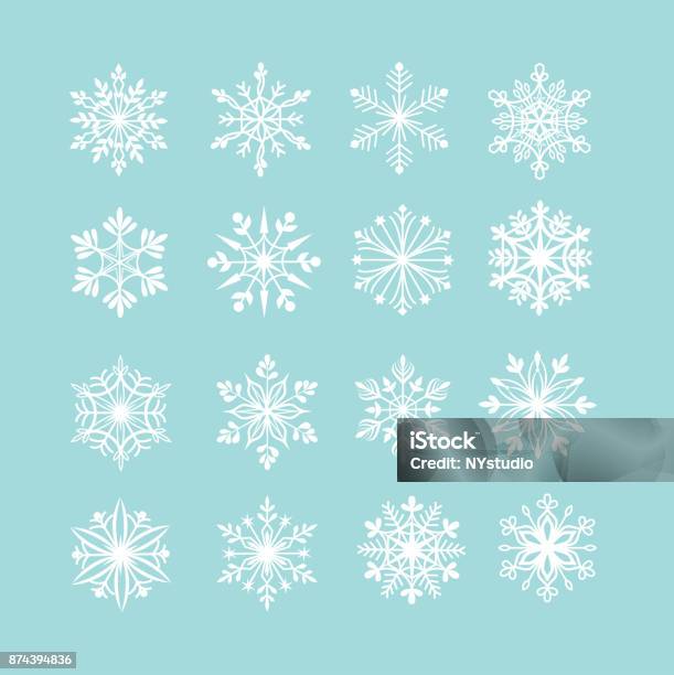 Vector Set Of Snowflakes Stock Illustration - Download Image Now - Snowflake Shape, Vector, Snow