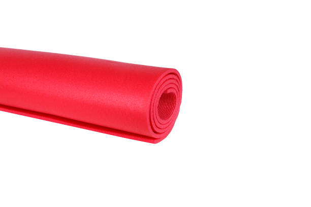 istock Red Yoga or Pilates Mat on White 874395764