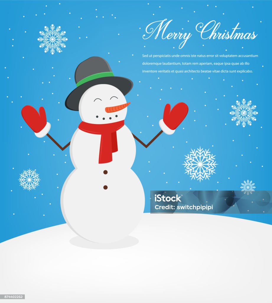 Christmas Greeting Card With Merry Christmas Wishes Vector Stock ...
