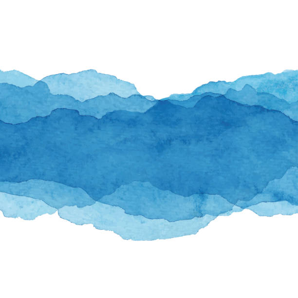 水彩の青の抽象的な背景 - 紙に水彩点のイラスト素材／クリップアート素材／マンガ素材／アイコン素材