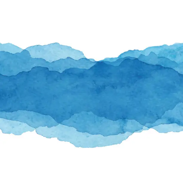 Vector illustration of Watercolor Blue Abstract Background