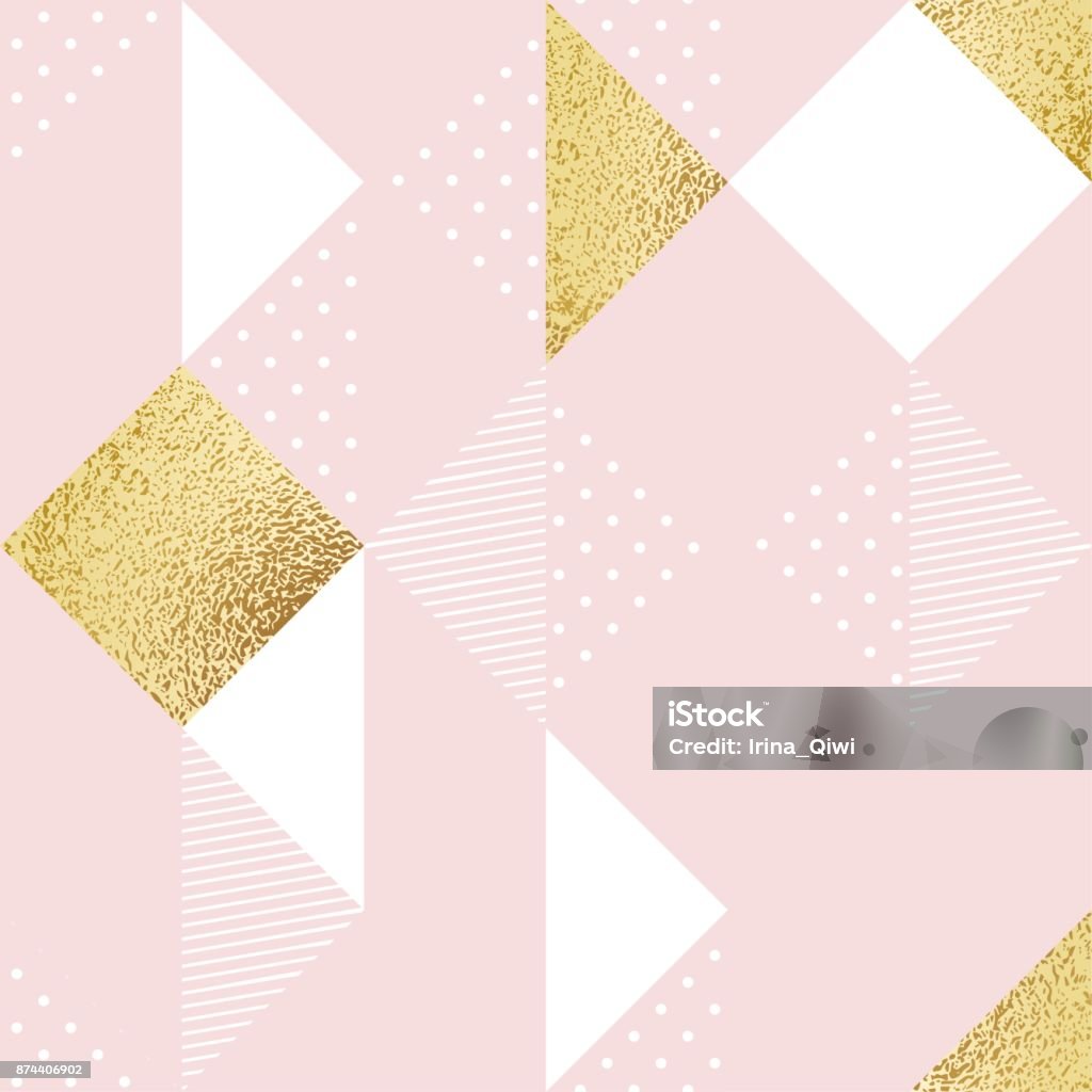 Seamless pattern with pink, white and golden rhombus. Seamless pattern with pink, white and golden rhombus. Abstract vector illustration Pattern stock vector