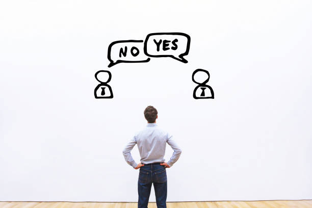 istock yes vs no, negotiation, dialog or dispute concept 874407622
