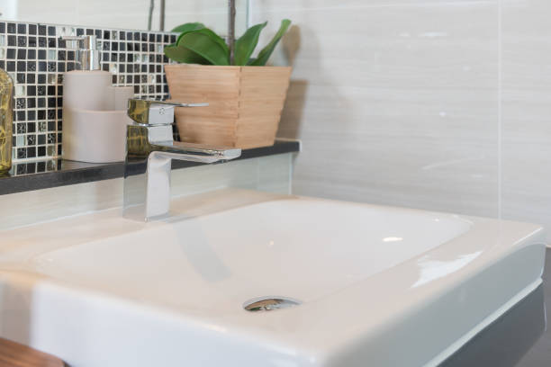 istock Bathroom interior in new luxury home 874407946